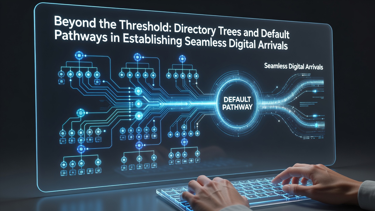 Diagram illustrating default pathways connecting multiple directory levels in digital systems